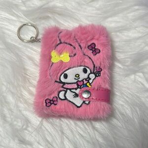 Pink Furry Hello Kitty Keychain mini notebook by Primark
